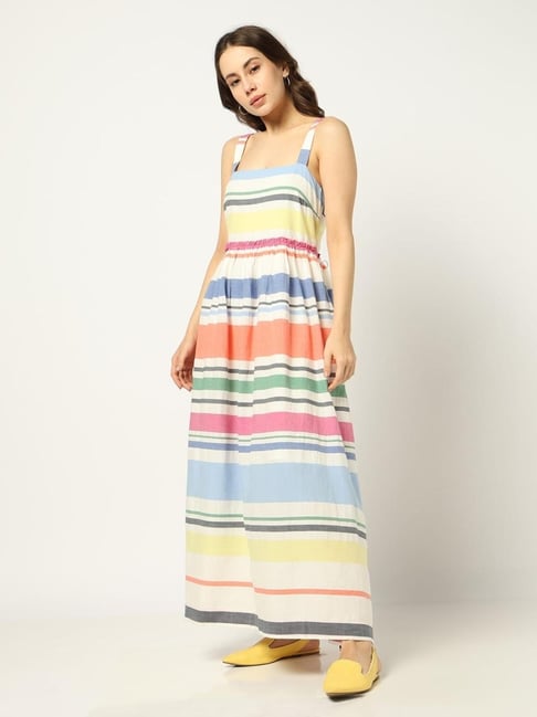 GAP Multi Color Regular Fit Striped Dress