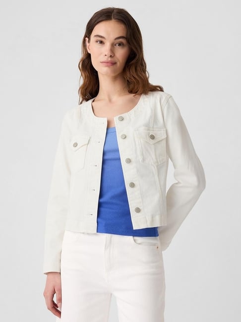 gap white relaxed fit solid jacket