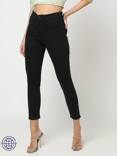 GAP Black Skinny Fit Solid Jeans