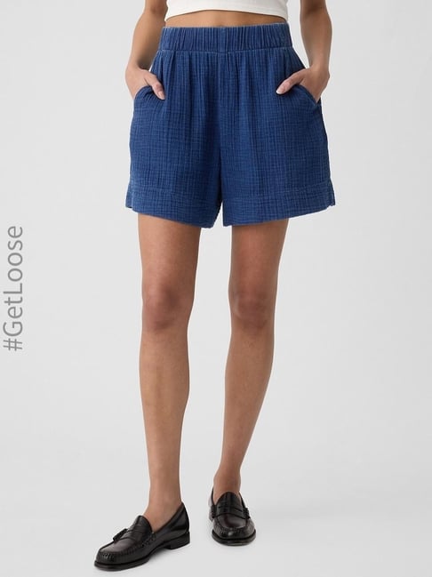 GAP Indigo Regular Fit Solid Shorts