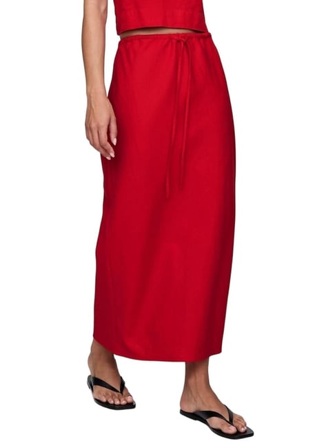 GAP Red Relaxed Fit Solid Skirt