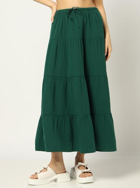 GAP Green Relaxed Fit Solid Skirt