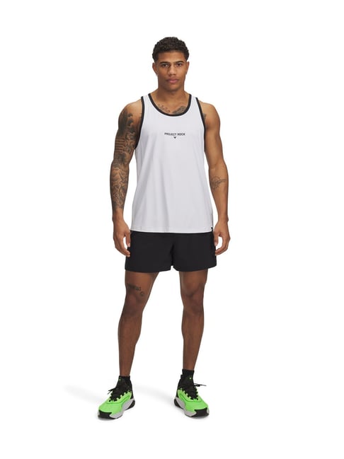 Under Armour White Project Rock Iso Chill Relaxed Fit Tank