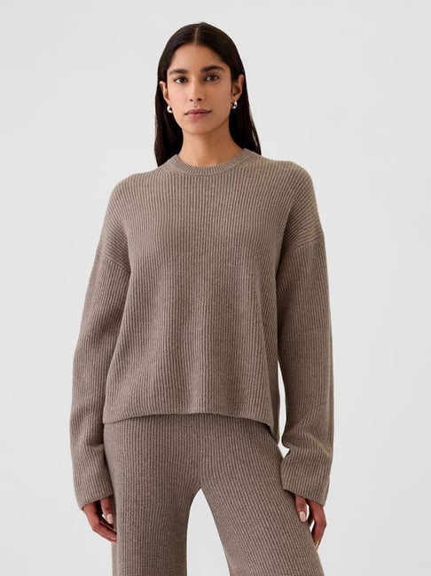 GAP Grey Relaxed Fit Solid Pullover