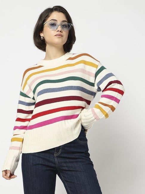 GAP Multi Color Relaxed Fit Striped Sweater