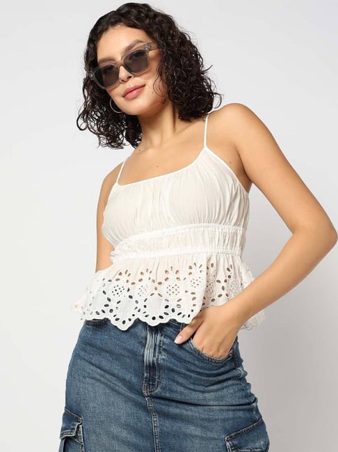 GAP Off White Regular Fit Embroidered Top-picture-39