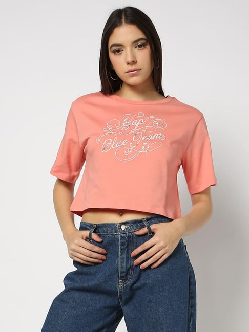 GAP Pink Relaxed Fit Embroidered T-Shirt-picture-34