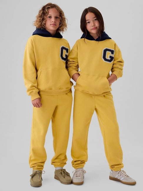 GAP Unisex Yellow Blended Colourblocked Hooded Sweatshirt - Main Image