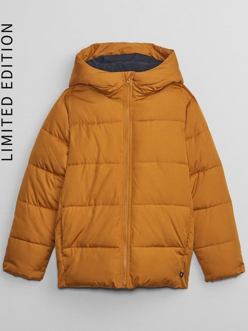 GAP Boys Orange Polyester Solid Hooded Jacket