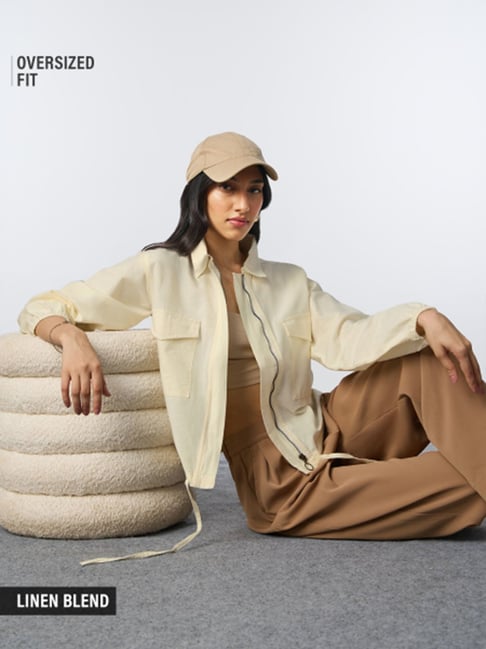 The Souled Store Off White Cotton Relaxed Fit Shackets-picture-23