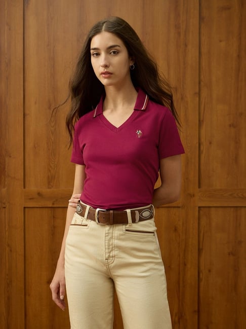 U.S. Polo Assn. Red Cotton Regular Fit Polo T-Shirt-picture-43