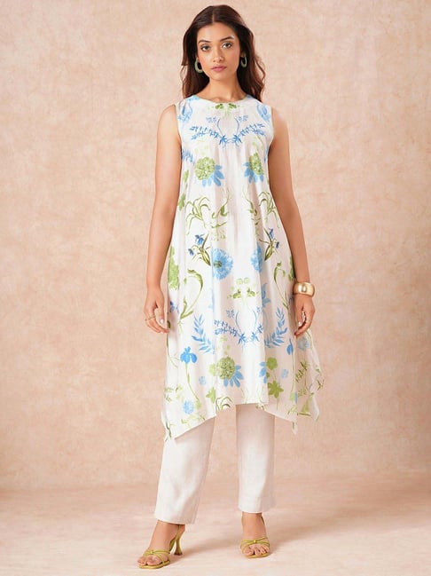 Marigold Lane Off White Regular Fit Floral Print Kurta-picture-43