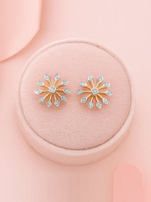 Buy Mia by Tanishq 9k (375) Diamond Yellow Gold Earrings for Women