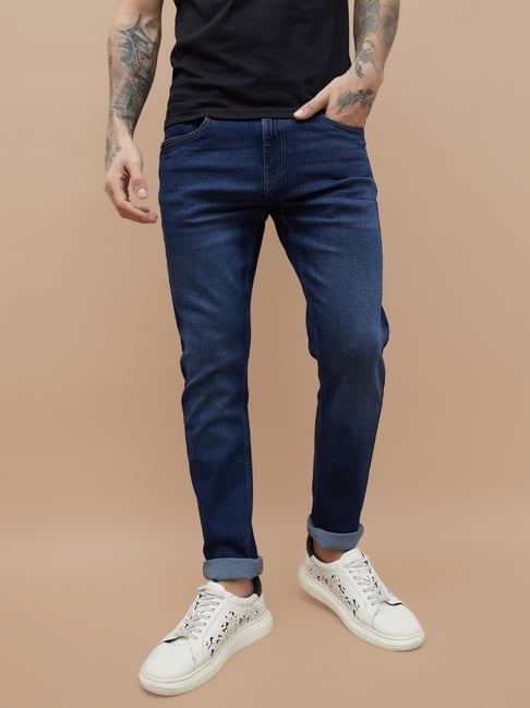 Fame Forever By Lifestyle Dark Blue Slim Fit Jeans-picture-30