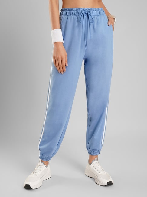 Ajile By Pantaloons Blue Cotton Comfort Fit Joggers-picture-37