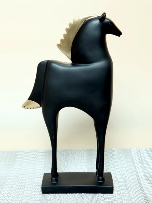 Smokey Cocktail Black Resin Charming Mini Horse Sculpture-picture-22