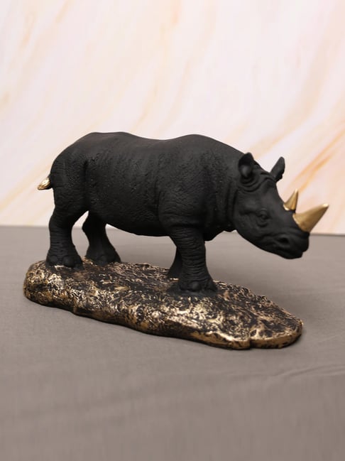 Smokey Cocktail Black Resin Rhino Decor-picture-24