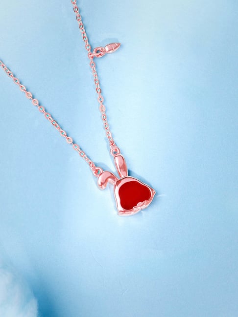 GIVA 925 Sterling Silver Rose Gold Bunny Kids Necklace-picture-48