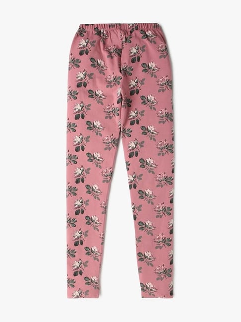 GAP Girls Pink Cotton Floral Leggings