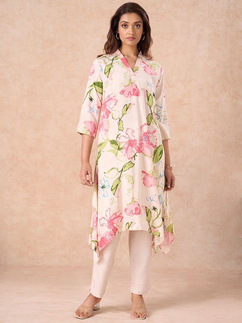 Marigold Lane Beige Relaxed Fit Printed Kurta-picture-15