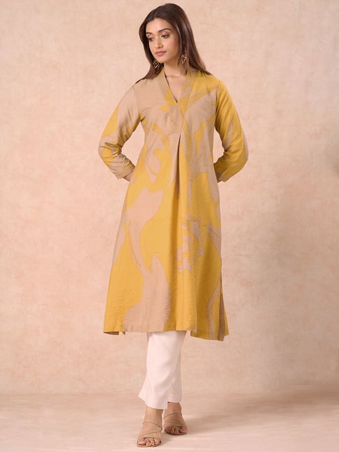 Marigold Lane Yellow Relaxed Fit Printed Kurta-picture-38