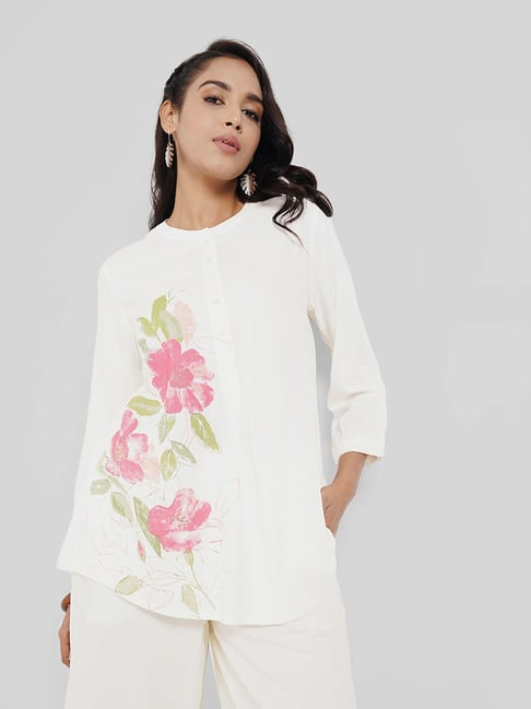 Akkriti By Pantaloons White Regular Fit Printed Tunic-picture-18