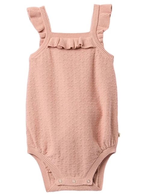 GAP Girls Pink Cotton Self Onesies