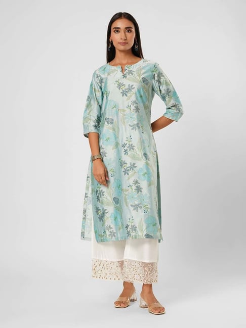 Rangmanch By Pantaloons Blue Regular Fit Printed Kurta-picture-30