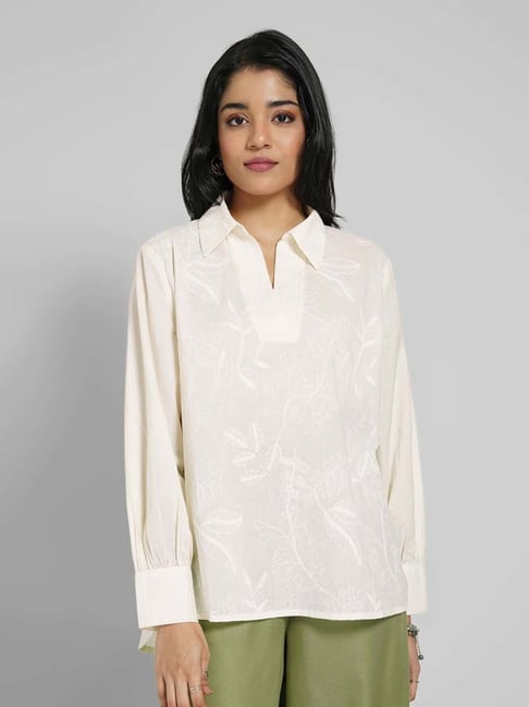 Akkriti By Pantaloons White Cotton Regular Fit Printed Tunic-picture-20