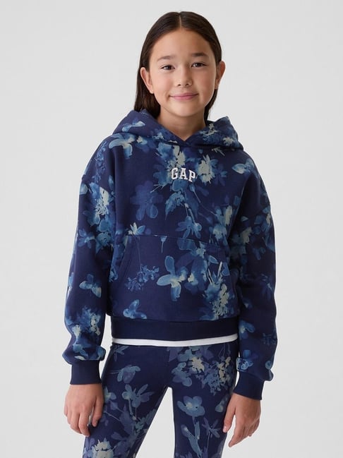 GAP Girls Blue Floral Hoodie