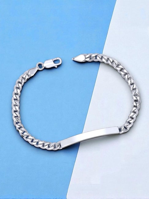 Buy Taraash 925 Sterling Silver Curb Chain ID Bracelet for Men at