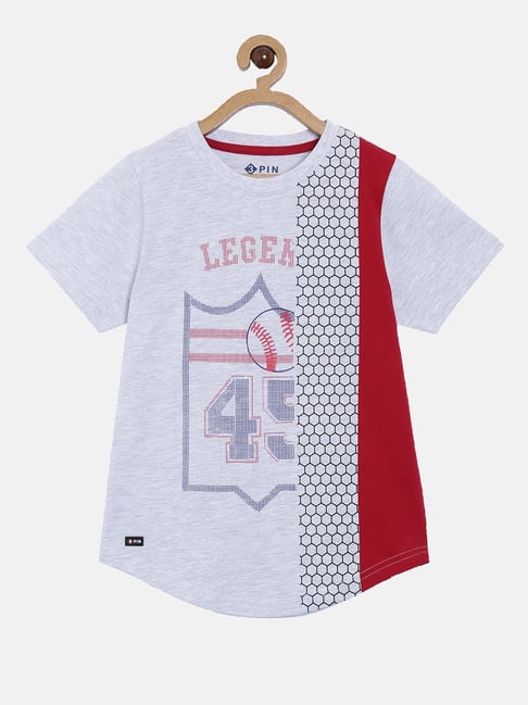 3PIN Boys Grey Cotton Printed T-Shirt-picture-23