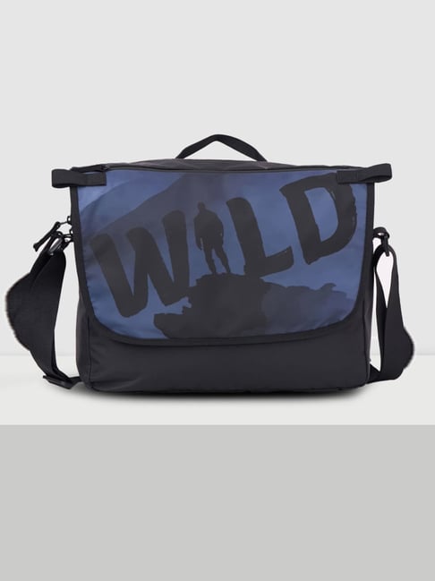 Wildcraft Black Printed Messenger Bag