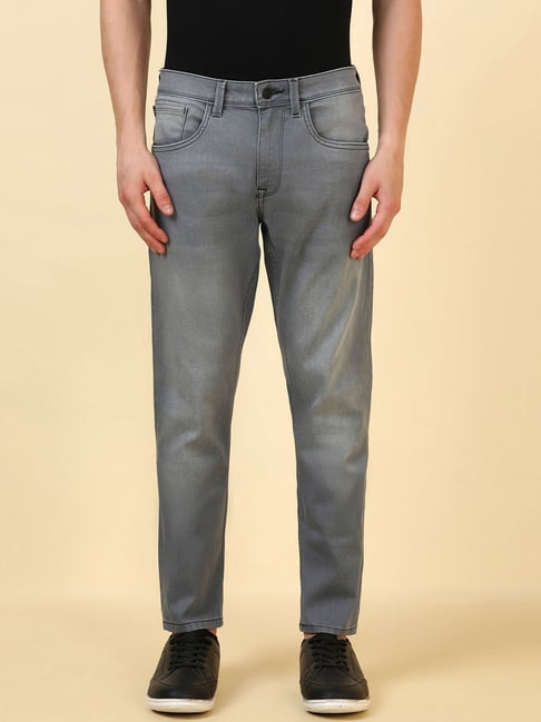 Allen Solly Grey Cotton Slim Fit Jeans-picture-24