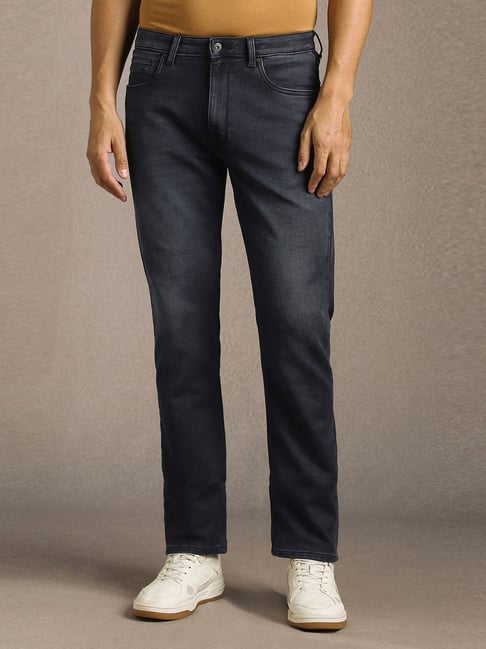 Louis Philippe Grey Cotton Slim Fit Jeans-picture-29