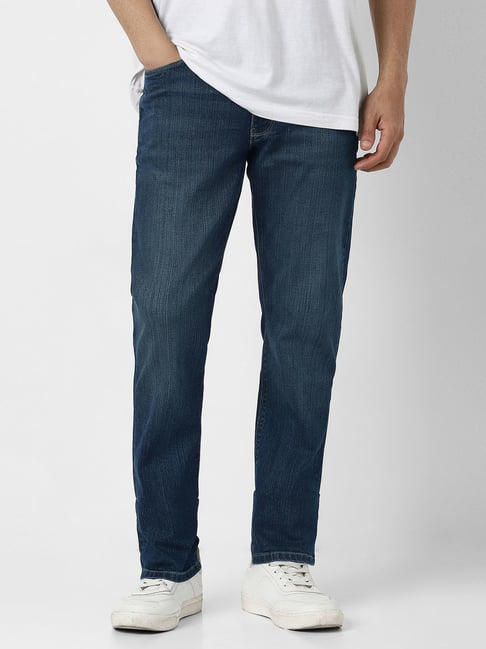 Van Heusen Navy Cotton Regular Fit Jeans-picture-19
