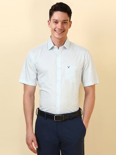 Allen Solly Blue Cotton Slim Fit Printed Shirt-picture-18