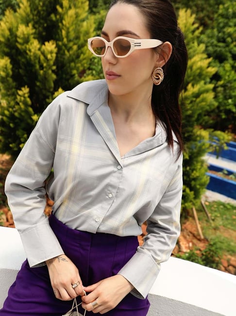 Pinacolada Green Cotton Regular Fit Checked Shirt-picture-23