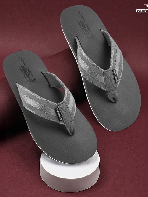Red Tape Men's Grey Comfort Flip Flops