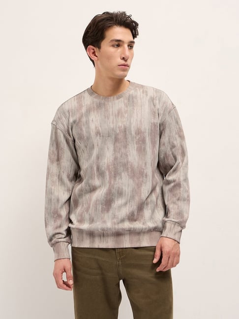 The Bear House Grey Cotton Blend Abstract Sweatshirt-picture-32