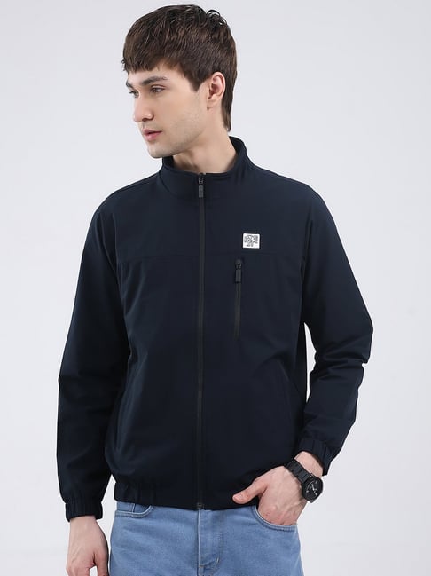 Rock.it Navy Blue Blend Poly Solid Jacket