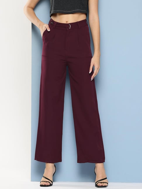 Aarika Wine Straight Fit Pants-picture-46