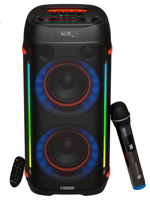 Portronics Iron Beats IV 250W Party Speaker With Dual 6" Subwoofer, Upto 4 Hours Playtime - Black