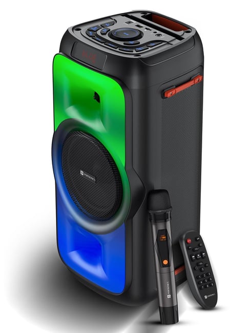 Portronics Iron Beats III 200W Party Speaker with Wireless Karaoke Mic,Bluetooth V5.3 - Black