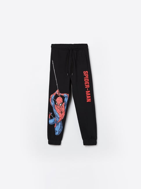 Fame Forever by Lifestyle Boys Black Cotton Printed Track Pants-picture-18