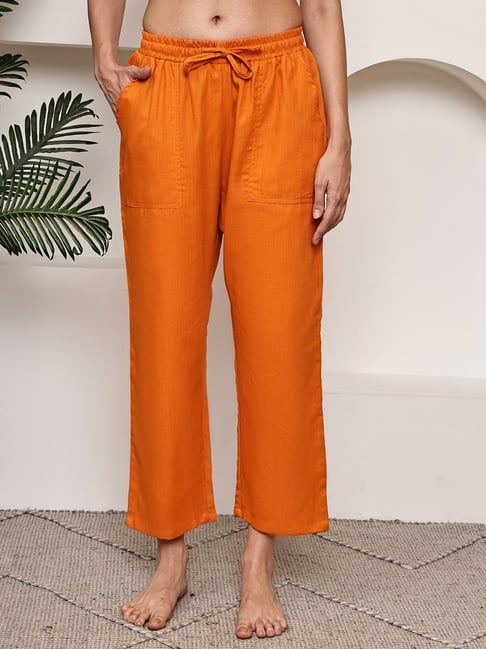 Tag 7 Orange Cotton Lounge Pants-picture-14