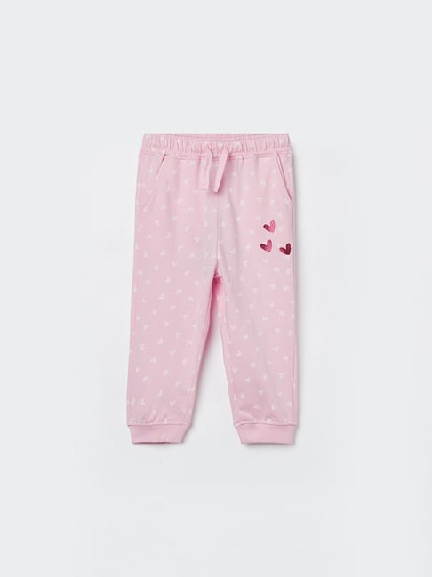 Juniors by Lifestyle Girls Light Pink Cotton Printed Track Pants-picture-42