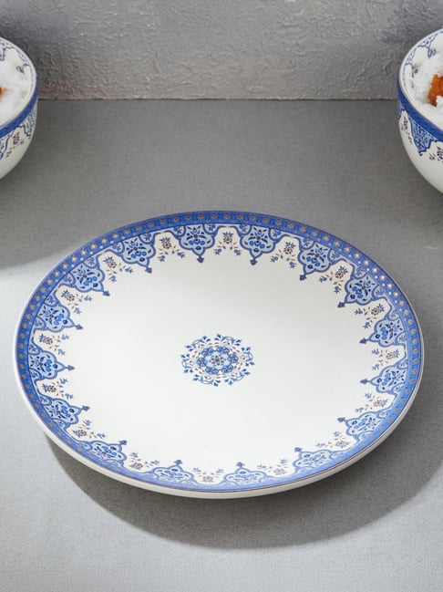 Fabindia Blue Gulmohar Ceramic Dinner Plate-picture-39