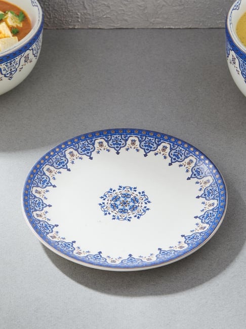 Fabindia Blue Gulmohar Ceramic Quarter Plate-picture-19