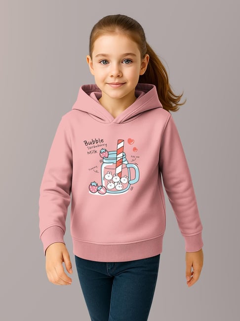 HELLCAT Girls Pink Printed Hoodie